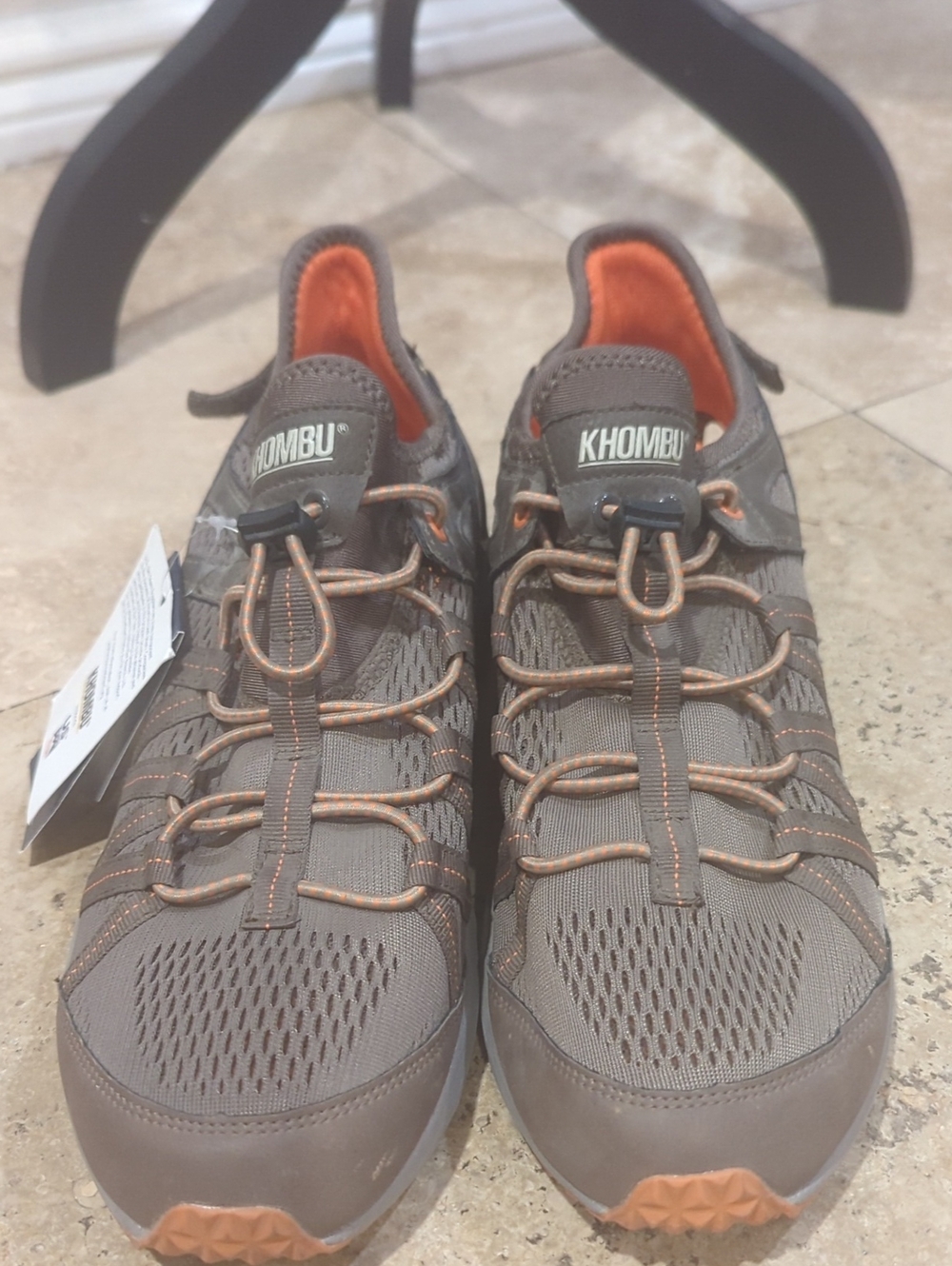 Khombu Barbuda Men’s Water Trail Hiking Shoes Brown Orange Size 12M New